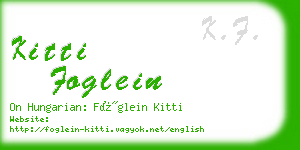 kitti foglein business card